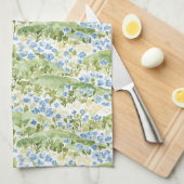 Linge De Cuisine Prairie aux Fleurs Bleues (Quart Plié)