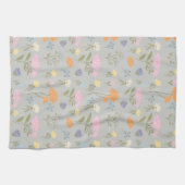 Linge De Cuisine Prairie colorée sur gris (Horizontal)