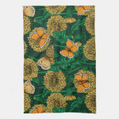 Linge De Cuisine Pré de Dandelion sur vert foncé (Vertical)