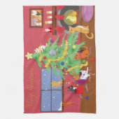 Linge De Cuisine Premier Noël des chatons (Vertical)