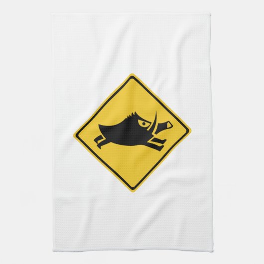 Linge De Cuisine Prenez garde des sangliers, poteau de (Vertical)