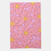 Linge De Cuisine Preppie Hippie rose violet Motif de fleurs (Vertical)