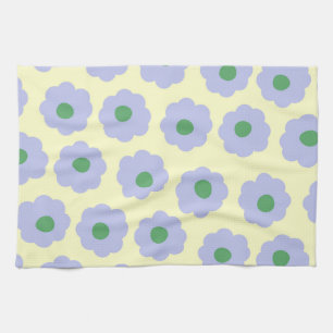 Linge De Cuisine Preppy Blue Green mignonne Hippie Flower Motif