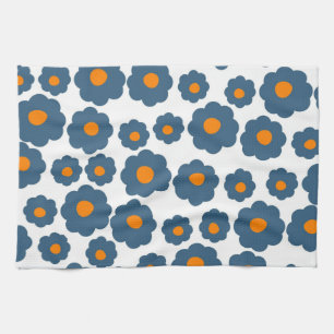 Linge De Cuisine Preppy Blue Orange Hippie Motif