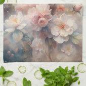 Linge De Cuisine Pretty Pink and White Flowers  (Plié)