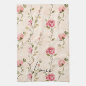 Linge De Cuisine Pretty Pink Cream Roses Floral (Vertical)