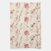 Linge De Cuisine Pretty Pink Cream Roses Floral (Vertical)