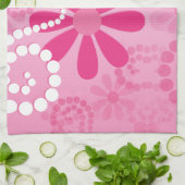 Linge De Cuisine Pretty Pink Flowers Cute Retro Daisy Pattern (Plié)