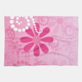 Linge De Cuisine Pretty Pink Flowers Cute Retro Daisy Pattern (Horizontal)