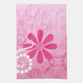 Linge De Cuisine Pretty Pink Flowers Cute Retro Daisy Pattern (Vertical)