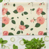 Linge De Cuisine Pretty Pink Roses Pastel Pink Pattern (Plié)