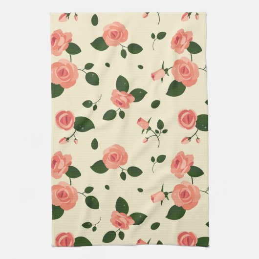 Linge De Cuisine Pretty Pink Roses Pastel Pink Pattern (Vertical)