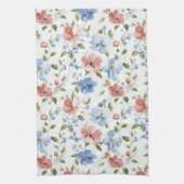 Linge De Cuisine Pretty Red Blue Flowers Birthday (Vertical)