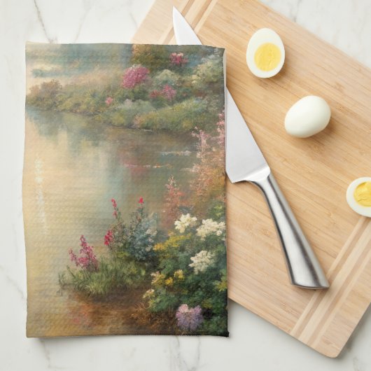 Linge De Cuisine Pretty Scenic Lake (Quart Plié)