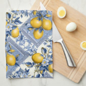 Linge De Cuisine Pretty Talavera Tile All-Over Print Lemons (Quart Plié)