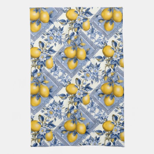 Linge De Cuisine Pretty Talavera Tile All-Over Print Lemons (Vertical)
