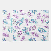 Linge De Cuisine Pretty Watercolor Floral Garden Personalized (Horizontal)