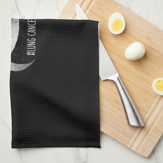 Linge De Cuisine Pretty White Ribbon Support Lung Cancer Awareness. (Quart Plié)