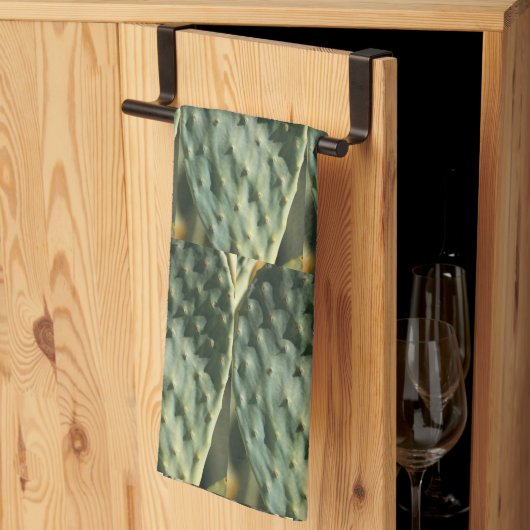 Linge De Cuisine Prickly Pear Texture Pale Pastel Vert (Pliage en tiers)