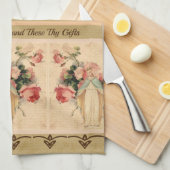 Linge De Cuisine Prière florale bénie par catholique de Vierge (Quart Plié)