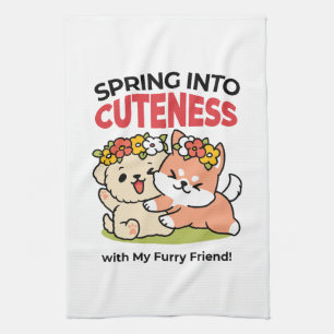 Linge De Cuisine Printemps dans la laideur - Illustration de chien