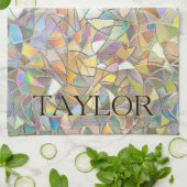 Linge De Cuisine Prismatic Stained Glass Effect - Rainbow Prismatic (Plié)