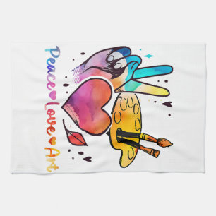 Linge De Cuisine Professeur D'Art Peace Love Art Pour Artistes Et P
