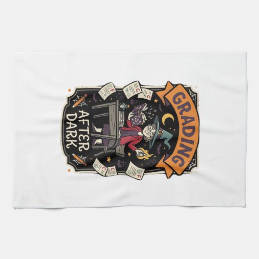 Linge De Cuisine Professeur Halloween Notant Après la Tombée de la (Horizontal)