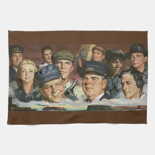 Linge De Cuisine Professions commerciales, patriotisme Vintage (Horizontal)