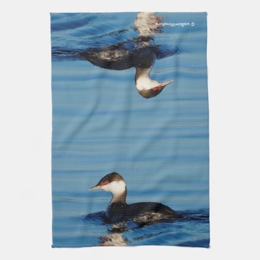 Linge De Cuisine Profil d'une Grebe à cornes (Vertical)