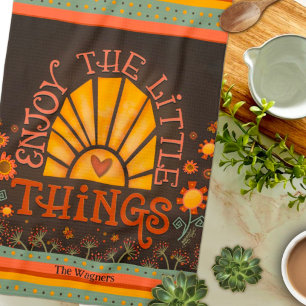 Linge De Cuisine Profitez de Citer Sun Heart Fun Chic Nom Personnal