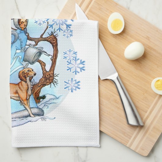Linge De Cuisine Promenade d'hiver (Quart Plié)