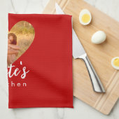 Linge De Cuisine Propre Photo Red Heart Frame Moderne Calligraphie (Quart Plié)