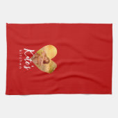 Linge De Cuisine Propre Photo Red Heart Frame Moderne Calligraphie (Horizontal)