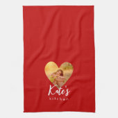 Linge De Cuisine Propre Photo Red Heart Frame Moderne Calligraphie (Vertical)