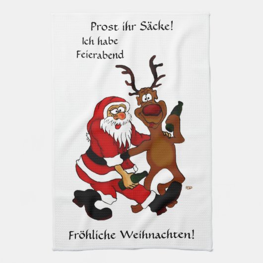 Linge De Cuisine Prost it bags - Joyeux Noël! Texte allemand (Vertical)