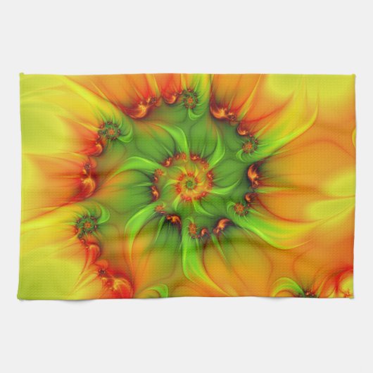 Linge De Cuisine Psychedelic Colorful Modern Abstract Fractal Art (Horizontal)