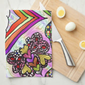Linge De Cuisine Psychédélic Rainbow Heart (Quart Plié)