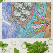 Linge De Cuisine Psychédélic Sea Turtle Seahorse (Plié)