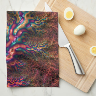 Linge De Cuisine Psychedélique Groovy Tripant Funky Coloré Fractale