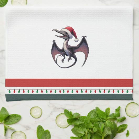 Linge De Cuisine Pterodactyle de Noël (Plié)