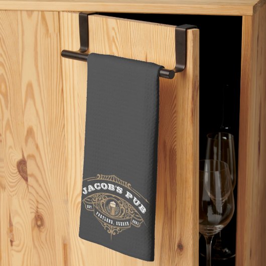 Linge De Cuisine Pub irlandais personnalisé (Pliage en tiers)