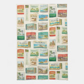 Linge De Cuisine Puerto Vallarta Matchbook Pattern Tea Towel (Vertical)