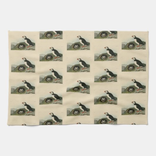 Linge De Cuisine Puffin atlantique des oiseaux d'Amérique d'Audubon (Horizontal)