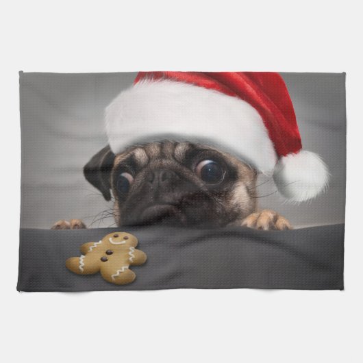Linge De Cuisine Pug de Christmas (Horizontal)