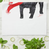 Linge De Cuisine Pugs en écharpe rouge (Plié)