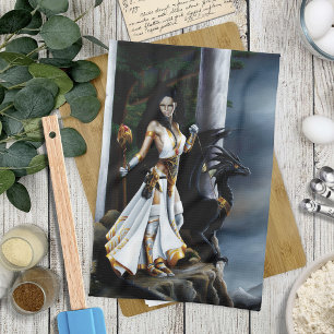 Linge De Cuisine Puissante Sorcière de Fantastique Gardienne du Dra