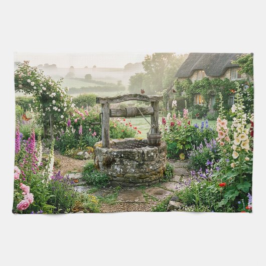 Linge De Cuisine Puits de jardin de cottage (Horizontal)