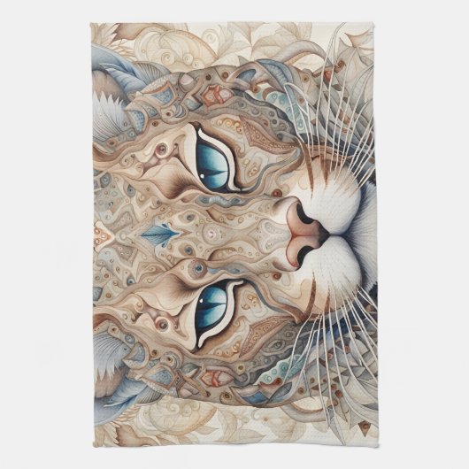 Linge De Cuisine Puma Face Surreal Art (Vertical)