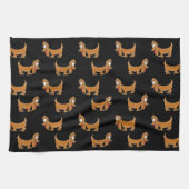 Linge De Cuisine Puppies de caricature mignonne Dachshund (Horizontal)